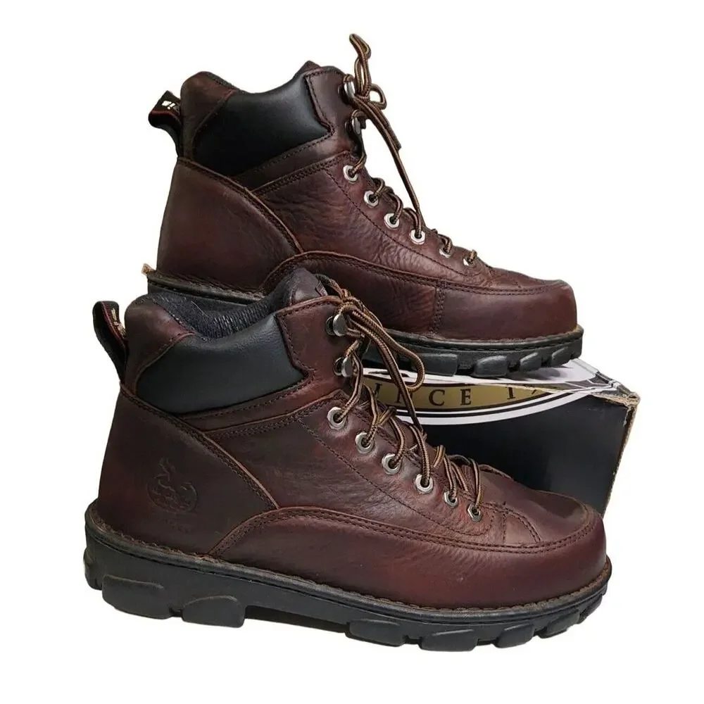 Georgia Boot Eagle Light Wide Load Steel Toe Work Hiker Brown Mens Size 13 G6395